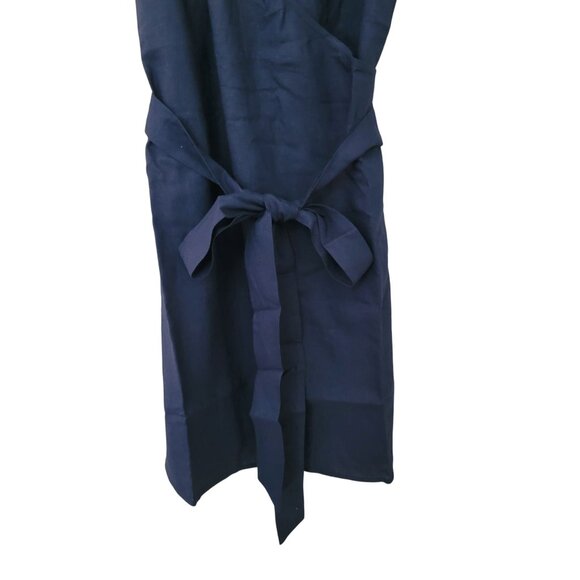 Andie Swim The Wrap Dress Size S Midnight Blue Linen Blend Sleeveless NWT - Picture 5 of 8